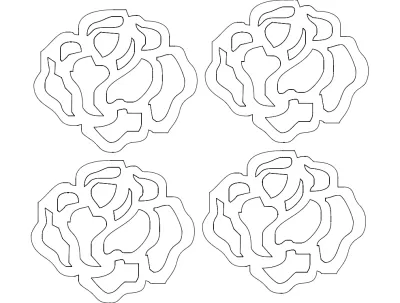 Rosa 21 Pp 19,94×17,39 dxf Dosyası DXF çizimi
