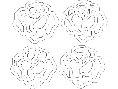 Rosa 21 Mm 39,94×37,39 dxf Dosyası DXF çizimi
