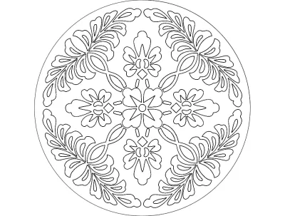 Mandala 1 dxf Dosyası DXF çizimi