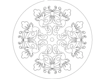 Mandala 8 dxf Dosyası DXF çizimi