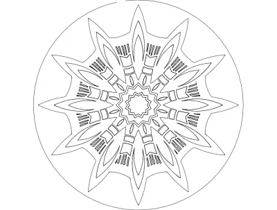 Mandala 7 dxf Dosyası DXF çizimi