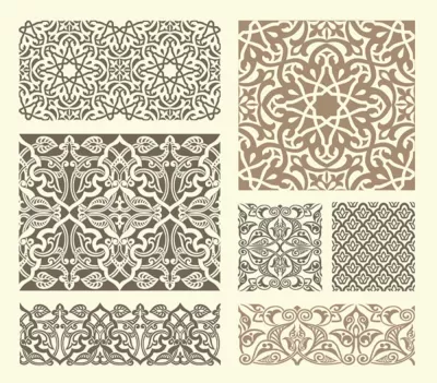 Sarmal İslami Desen Koleksiyonu dxf Dosyası DXF çizimi