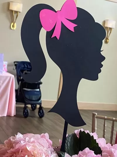 Lazer Kesim Ahşap Kafa Standı Barbie Silueti Saç Tokası Sergileme CDR çizimi
