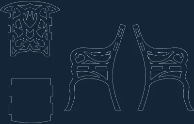 Şık Sandalye dxf DXF çizimi