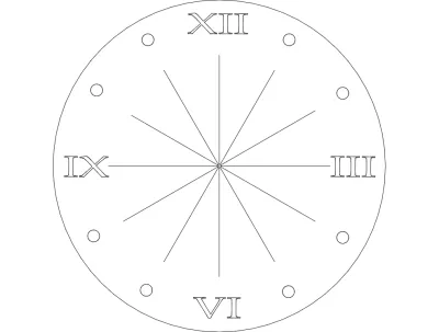 Saat Rom Num dxf Dosyası DXF çizimi
