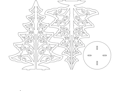 Ağaç 1 11in dxf Dosyası DXF çizimi