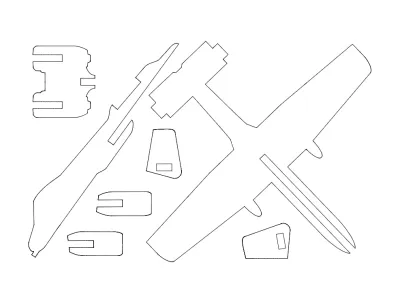 Fairchild A-10 DXF Dosyası DXF çizimi
