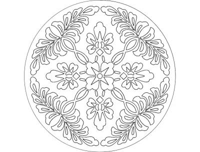 Bir Çiçek DXF Dosyası DXF çizimi