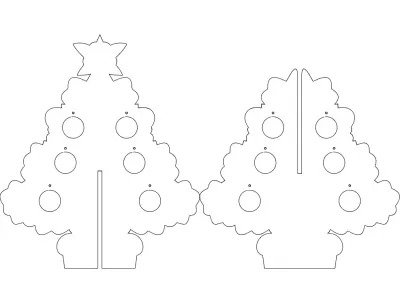 Noel Ağacı 6 mm dxf Dosyası DXF çizimi