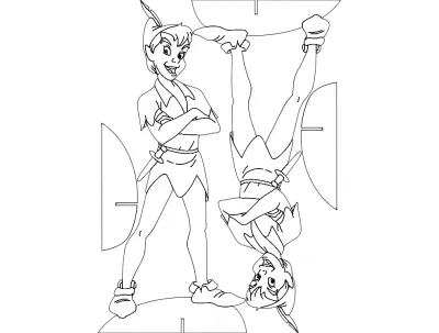 Peter Pan Aplike DXF Dosyası DXF çizimi