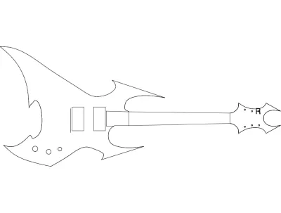 Canavar Gitar DXF Dosyası DXF çizimi