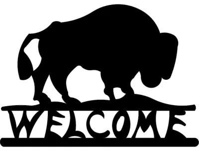 Buffalo Hoş Geldiniz DXF Dosyası DXF çizimi