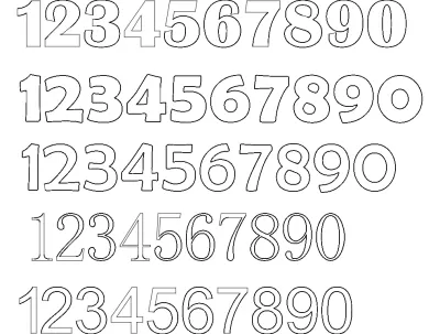 12345 Rakam Fontları dxf Dosyası DXF çizimi