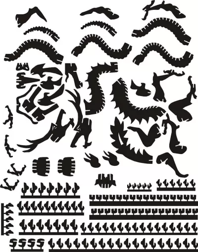 Ejderha dxf Dosyası DXF çizimi
