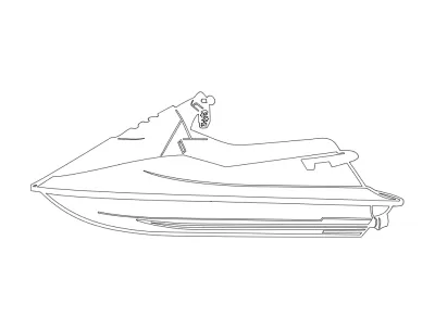 Jet Ski dxf Dosyası DXF çizimi