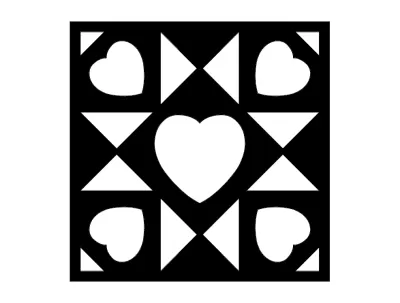Ambar Yorganı Kalpleri dxf Dosyası DXF çizimi