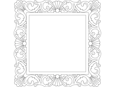 Ayna Çerçevesi Kare dxf Dosyası DXF çizimi