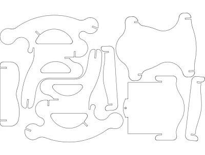 Sandalye 2 (Sallanan Sandalye) dxf Dosyası DXF çizimi