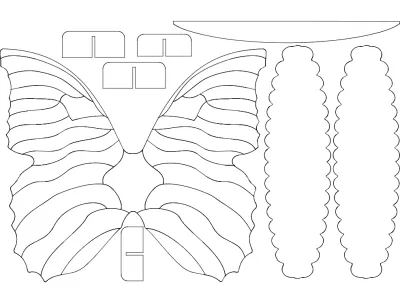 Kelebek Yaşam dxf Dosyası DXF çizimi