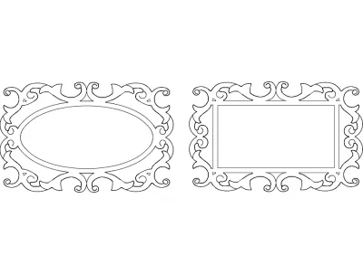 Ayna çerçevesi DXF dosyası DXF çizimi