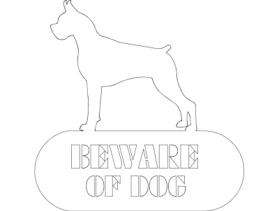 Bokser Köpek Var Dxf Dosyası DXF çizimi