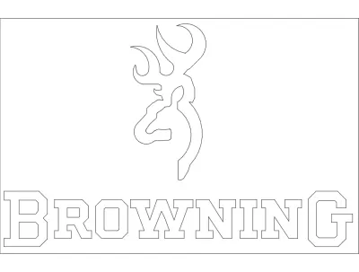 Browning Logosu dxf Dosyası DXF çizimi