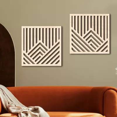 Lazer Kesim Geometrik Ahşap Sanatı Duvar Dekoru SVG çizimi