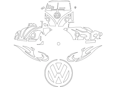 VW Saat DXF Dosyası DXF çizimi