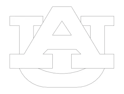 Auburn Logosu dxf Dosyası DXF çizimi