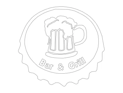 Bira Bardağı DXF çizimi