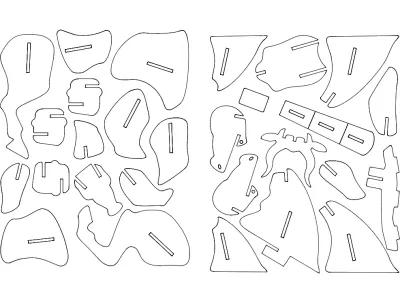 Boğa 3D dxf Dosyası DXF çizimi