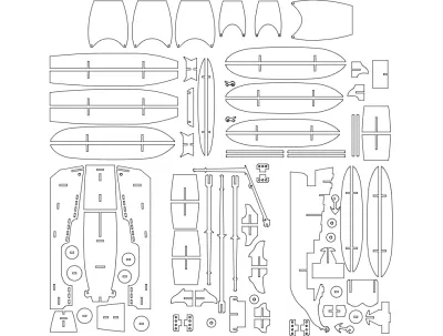 Korsan Gemisi U 6mm dxf Dosyası DXF çizimi