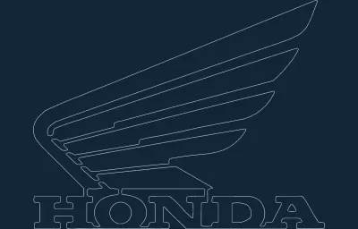 Honda motosiklet kanat logosu dxf dosyası DXF çizimi