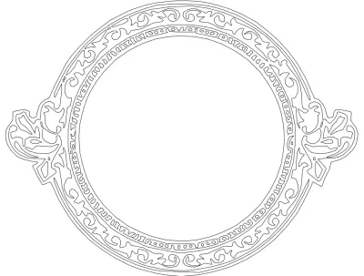 Havalı Daire Çerçeve dxf Dosyası DXF çizimi