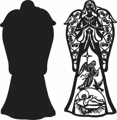 Melek Sahnesi dxf Dosyası DXF çizimi