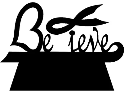 Believe Cancer Masaüstü dxf Dosyası DXF çizimi