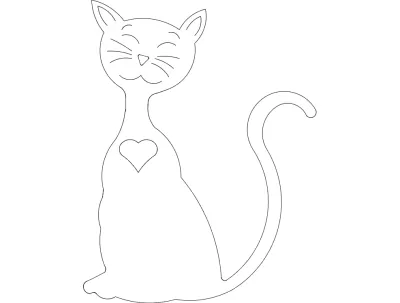 Kedi dxf Dosyası DXF çizimi