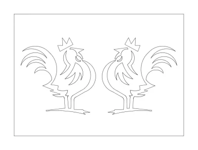 Horozlar dxf Dosyası DXF çizimi