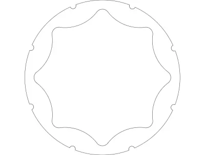 h1 Jant Sertleştirici Yarım Kavisli dxf Dosyası DXF çizimi