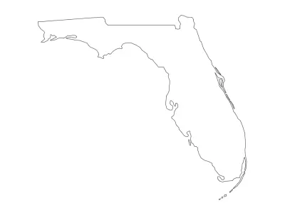 Florida Eyalet Haritası (FL) dxf Dosyası DXF çizimi