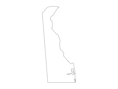 Delaware Eyalet Haritası (DE) dxf Dosyası DXF çizimi