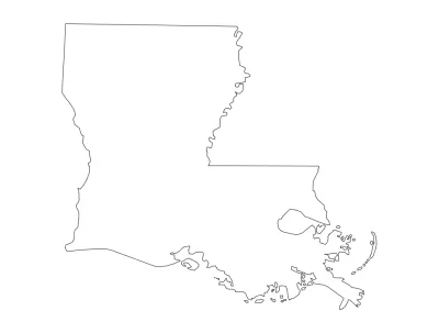 Louisiana (LA) dxf Dosyası Haritası DXF çizimi