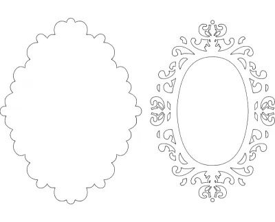 Ayna Çerçevesi 22 dxf Dosyası DXF çizimi