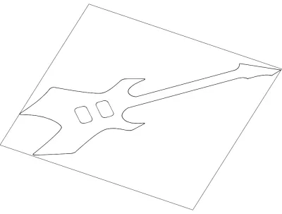 Gitar 2 dxf Dosyası DXF çizimi