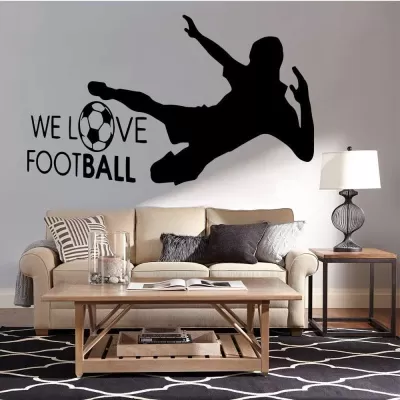 Lazer Kesim Futbolu Seviyoruz Duvar Sanatı CDR çizimi