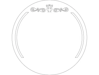 Yuvarlak kapı süsü dxf dosyası DXF çizimi