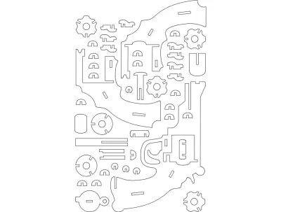 Tabanca Revolver 12mm dxf Dosyası DXF çizimi