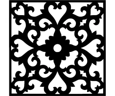 Çiçek Duvar Kenarlığı Şablonu dxf Dosyası DXF çizimi