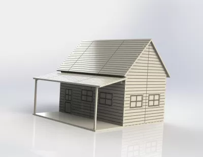 Ahşapta Küçük Batı Evi dxf Dosyası DXF çizimi