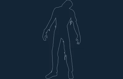 Zombi Silueti dxf DXF çizimi